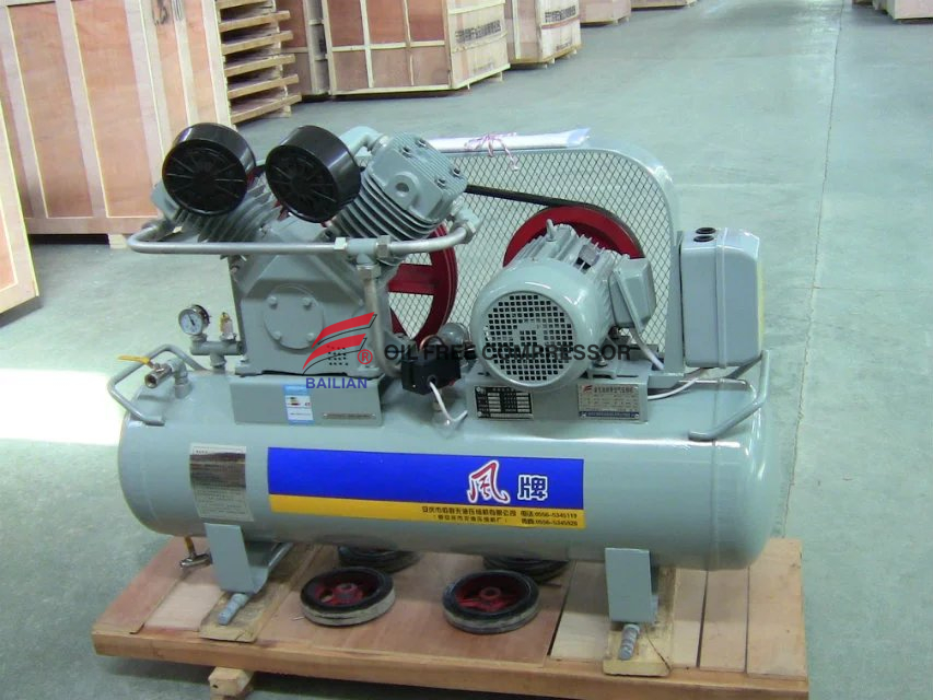 heavy duty food industrial oil free piston type air compressor from