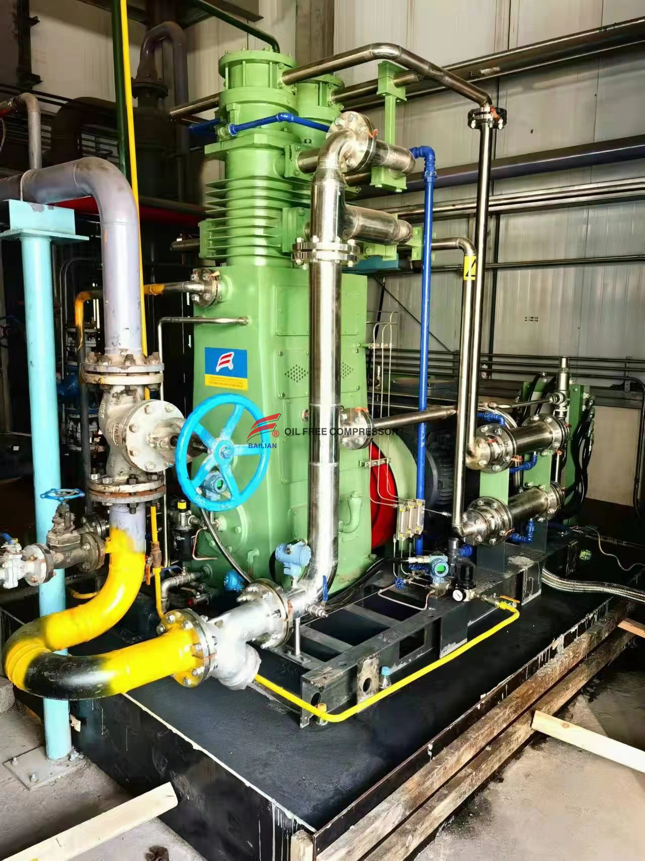 500NM3 6.5bar Low Pressure Oil Free Hydrogen Compressor 